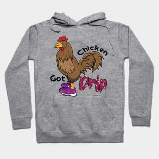 Chicken With Shoes Brown Purple DRIP Hoodie